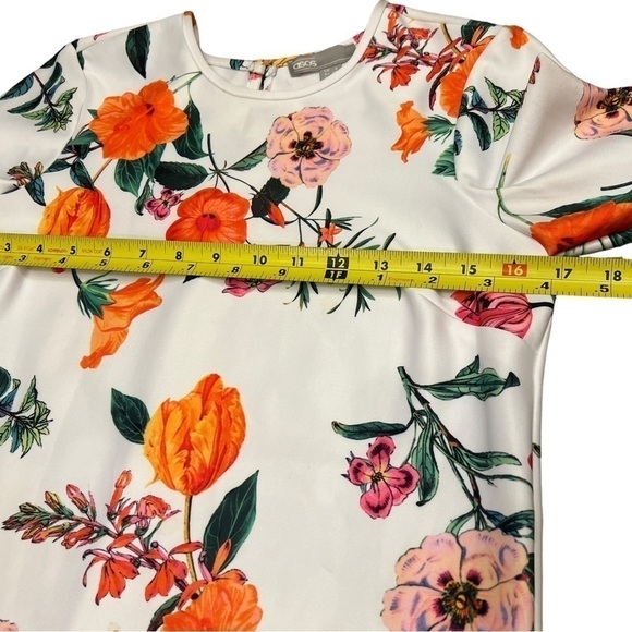 ASOS DESIGN Botanical Shift Mini Dress with Fluted Sleeves, Size 4 - Picture 11 of 16